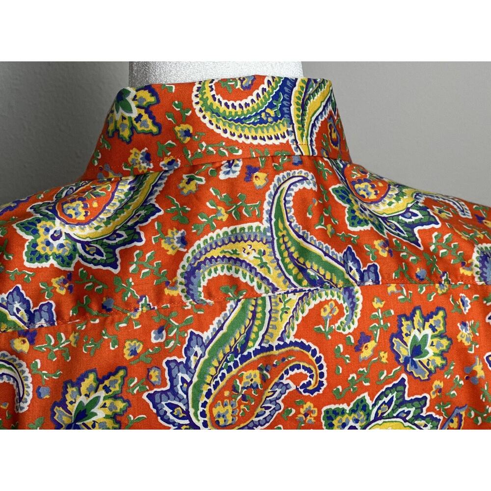 Lauren Ralph Lauren Women's Paisley Orange Paisley Long sleeve Blouse - Picture 7 of 16